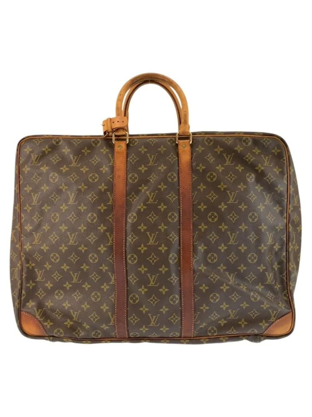 Louis Vuitton Monogram Sirius 55 Brown Gold Leather Boston